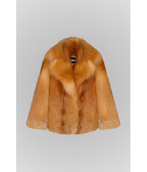 Стильная шуба рыжего цвета из лисы - фото 8