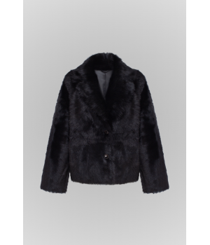 Двостороння дублянка з тосканської вівці чорного кольору - фото 1