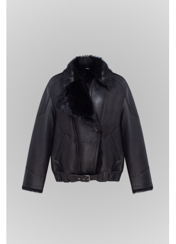 Дублянка з тосканської вівці чорного кольору - фото 1