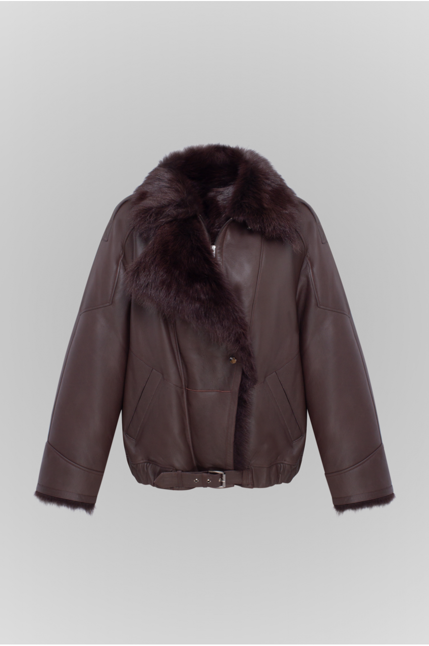 Дублянка з тосканської вівці шоколадного кольору - фото 0 Дублянка з тосканської вівці шоколадного кольору - фото 0