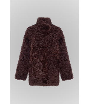 Двостороння замшева дублянка шоколадного кольору - фото 1