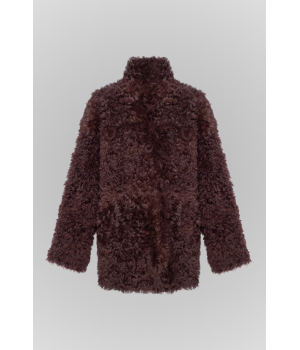 Двостороння замшева дублянка шоколадного кольору - фото 0