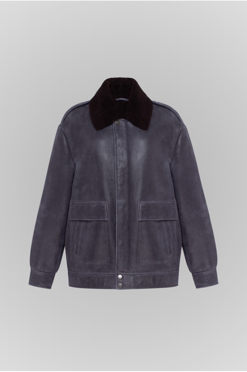 Дублянка графітового кольору в стилі ВІНТАЖ - фото 0 Дублянка графітового кольору в стилі ВІНТАЖ - фото 0