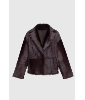 Двухсторонняя дубленка с тосканской овцы темно-шоколадного цвета - фото 6