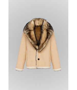 Двухсторонняя коричневая дубленка из кашемирового ягненка - фото 2