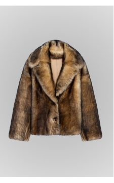 Двухсторонняя коричневая дубленка из кашемирового ягненка - фото 1