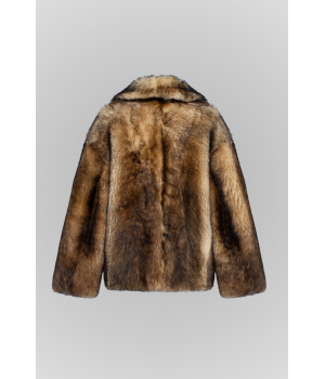 Двухсторонняя коричневая дубленка из кашемирового ягненка - фото 1