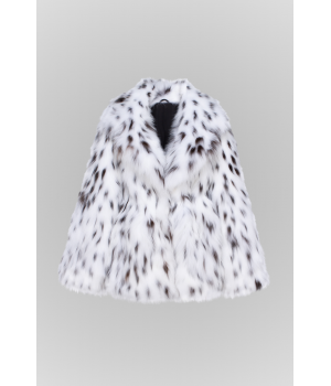 Женская шуба белого цвета из канадской лисы - фото 0