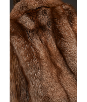 Стильная коричневая шуба из лисы - фото 2