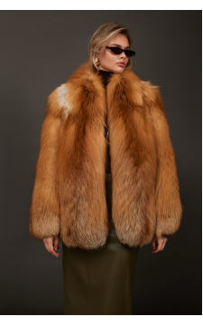 Женская шуба из рыжей лисы - фото 1