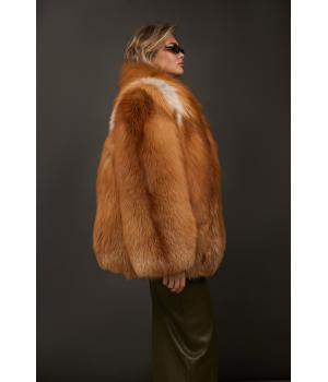 Женская шуба из рыжей лисы - фото 6