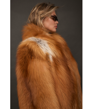 Женская шуба из рыжей лисы - фото 5