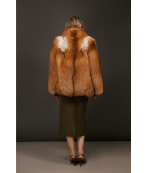 Женская шуба из рыжей лисы - фото 4