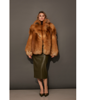 Стильная шуба из красной лисы - фото 9