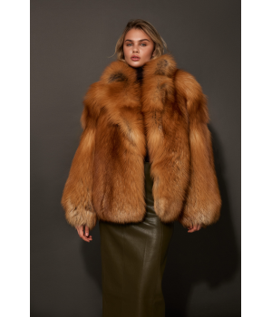Стильная шуба из красной лисы - фото 1
