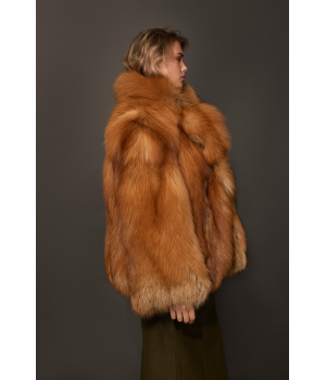 Стильная шуба из красной лисы - фото 3