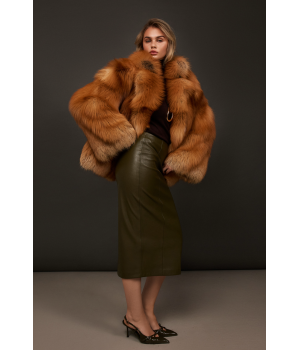 Стильная шуба из красной лисы - фото 8