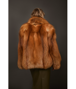 Стильная шуба из красной лисы - фото 5