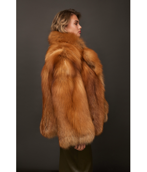 Стильная шуба из красной лисы - фото 7