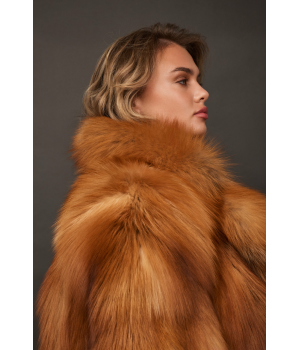 Стильная шуба из красной лисы - фото 6