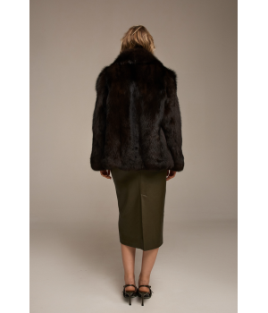 Темно-шоколадная шуба из лисы - фото 3