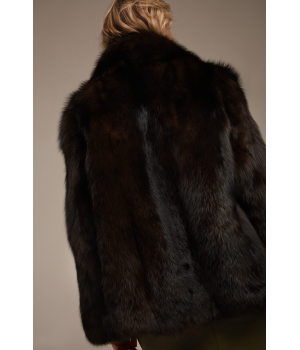 Темно-шоколадная шуба из лисы - фото 2