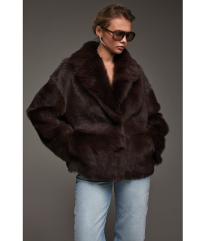 Двухсторонняя дубленка с тосканской овцы темно-шоколадного цвета - фото 4