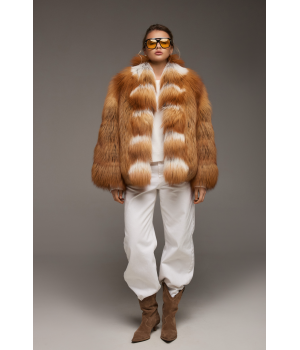 Стильная женская шуба из рыжей лисы - фото 2