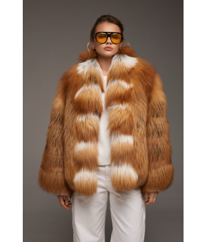 Стильная женская шуба из рыжей лисы - фото 4