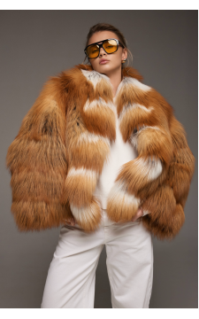 Стильная женская шуба из рыжей лисы - фото 1