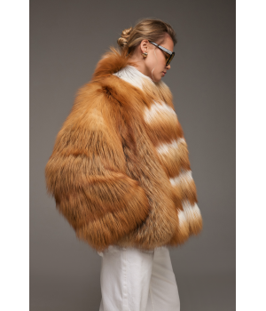 Стильная женская шуба из рыжей лисы - фото 0