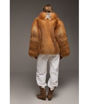 Стильная женская шуба из рыжей лисы - фото 1