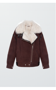 Дублянка-косуха шоколадного кольору із натуральної овчини - фото 1 Дублянка-косуха шоколадного кольору із натуральної овчини - фото 1