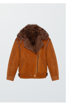 Дублянка-косуха рудого кольору із натуральної овчини - фото 1