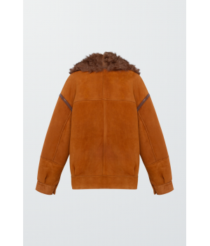 Дублянка-косуха рудого кольору із натуральної овчини - фото 0