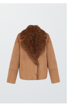 Коричнева замшева дублянка - фото 1