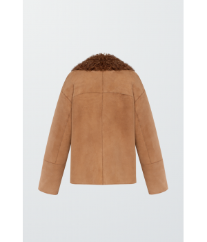 Коричнева замшева дублянка - фото 0