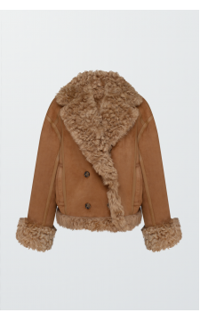 Двостороння замшева дублянка в кольорі кемел - фото 1