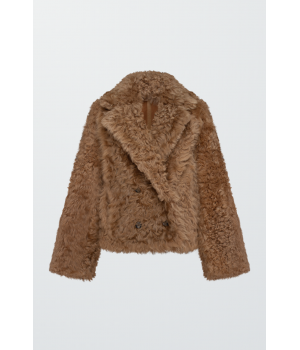 Двостороння замшева дублянка в кольорі кемел - фото 1