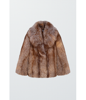 Стильная коричневая шуба из лисы - фото 9