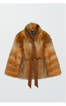 Жіноча шуба рудого кольору із лисиці - фото 1