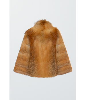 Жіноча шуба рудого кольору із лисиці - фото 1